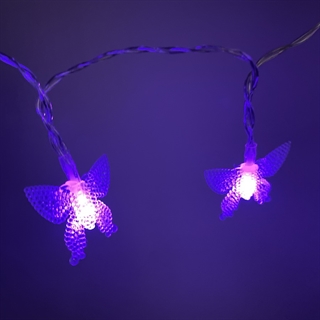 LED sommerfugl lyskæde med lilla lys – 1,5 m 10 LED